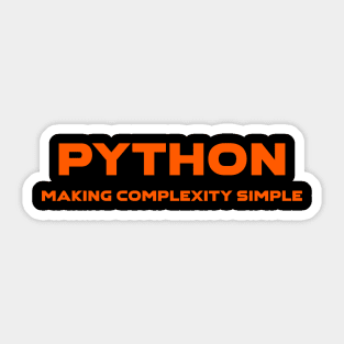 Python Making Complexity Simple Programming Sticker